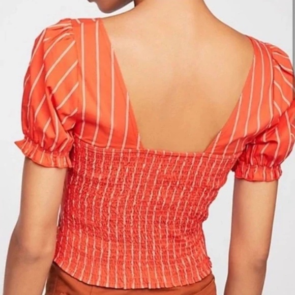 Free People Garden Rose Striped Crop Top Size L - Picture 2 of 4